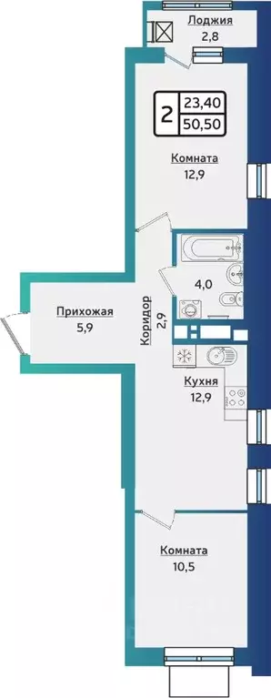 2-к кв. Удмуртия, Ижевск Аэропорт жилрайон, Артнова жилой комплекс ... - Фото 1