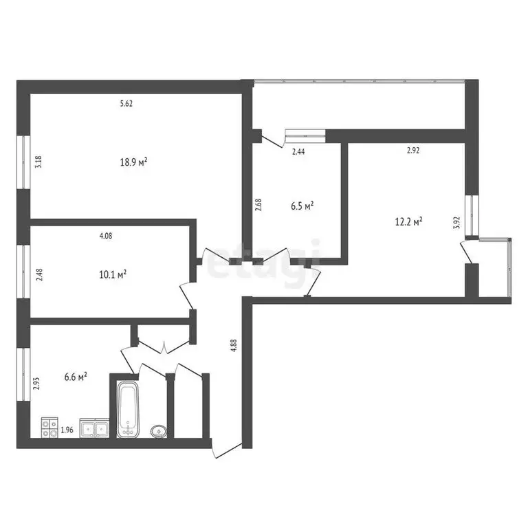 3-комнатная квартира: Тюмень, Ямская улица, 96 (68.5 м) - Фото 0