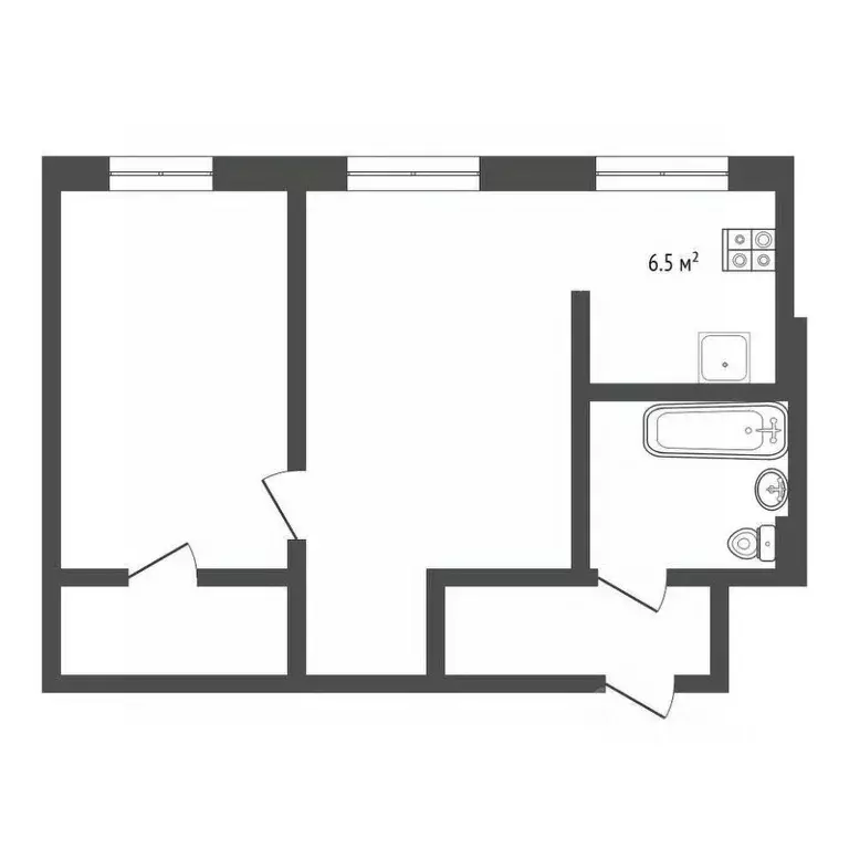 2-к кв. Омская область, Омск ул. Федора Крылова, 1 (44.0 м) - Фото 1
