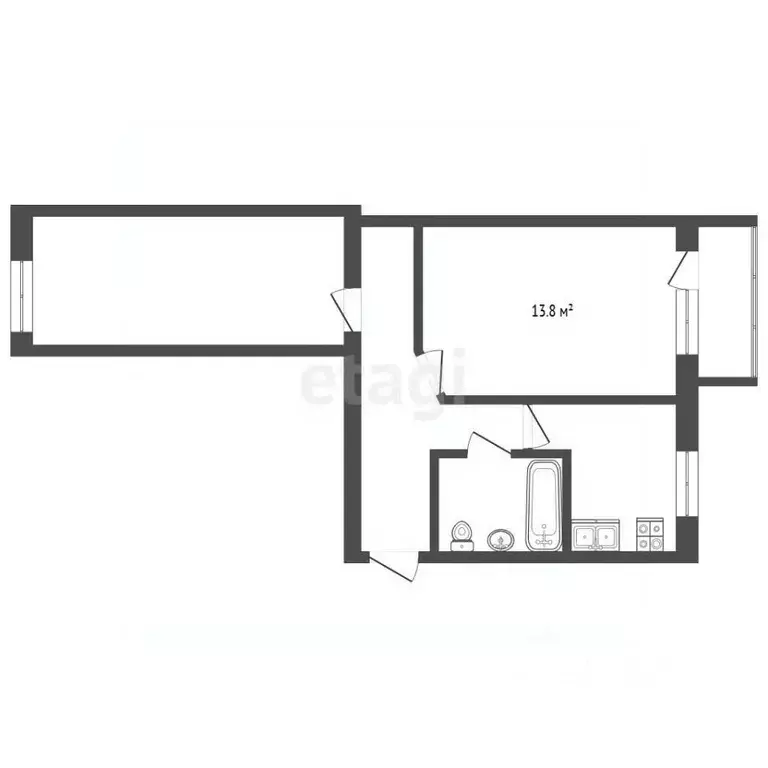 2-к кв. Крым, Феодосия ул. Гарнаева, 73 (45.2 м) - Фото 2