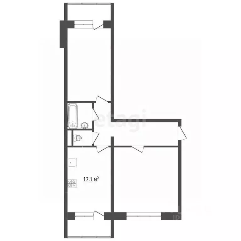 2-к кв. Москва Суздальская ул., 8К2 (55.5 м) - Фото 1