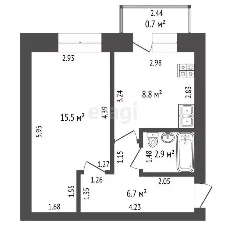 1-к кв. Мордовия, Саранск Московская ул., 36 (34.6 м) - Фото 1