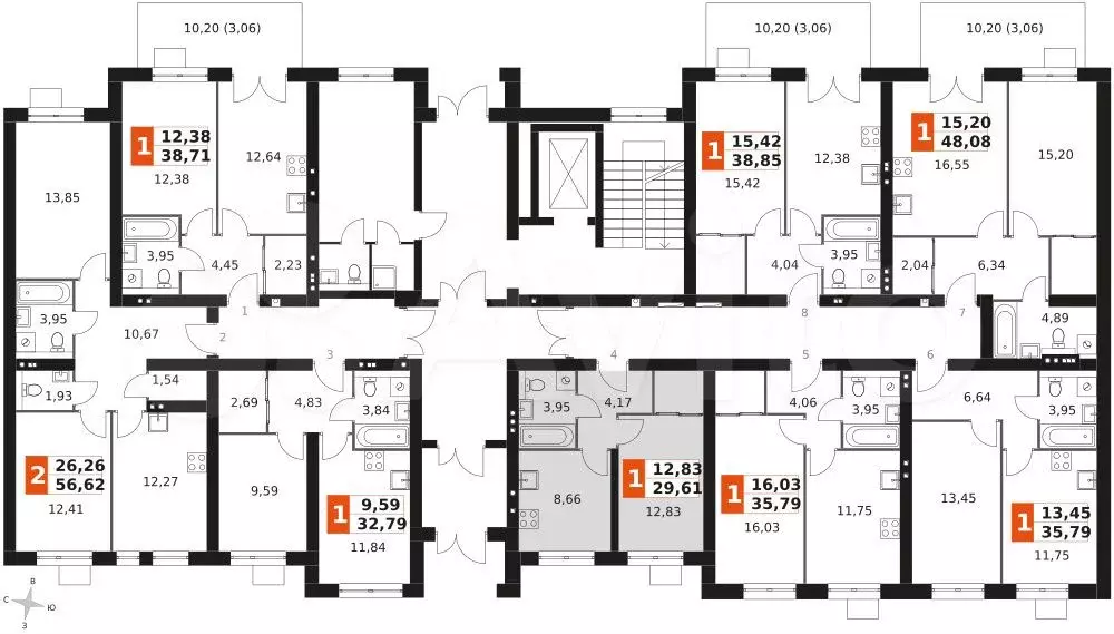 1-к. квартира, 29,6 м, 1/3 эт. - Фото 1