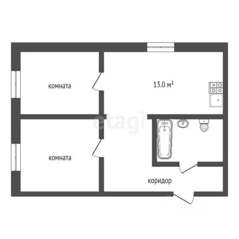 Студия Ростовская область, Ростов-на-Дону ул. Еляна, 68 (42.0 м) - Фото 2
