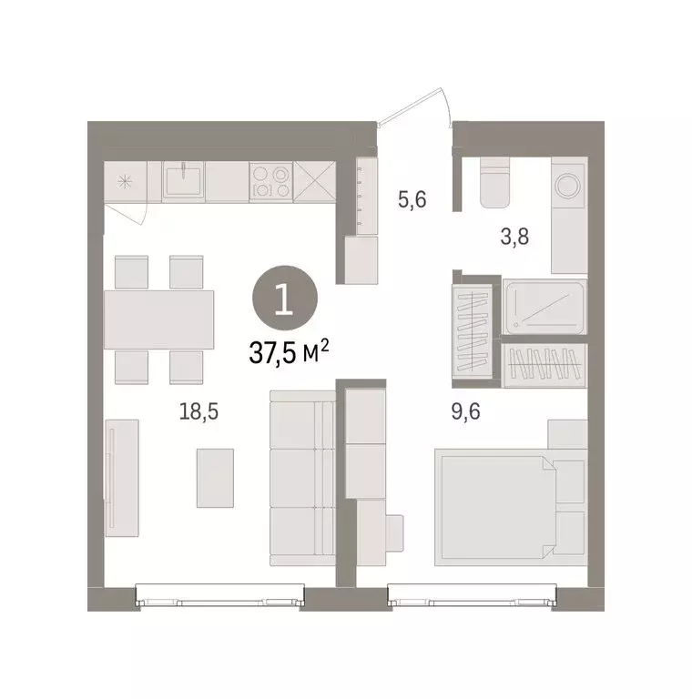 1-комнатная квартира: Екатеринбург, жилой район Сортировочный, ... - Фото 1