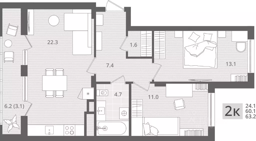 2-к кв. Калининградская область, Пионерский пос. Рыбное, Мо ре жилой ... - Фото 1