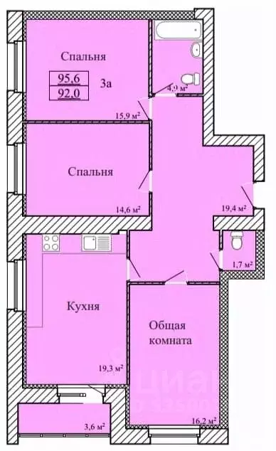3-к кв. Тамбовская область, Тамбов ул. Имени С.И. Савостьянова, 3 ... - Фото 0