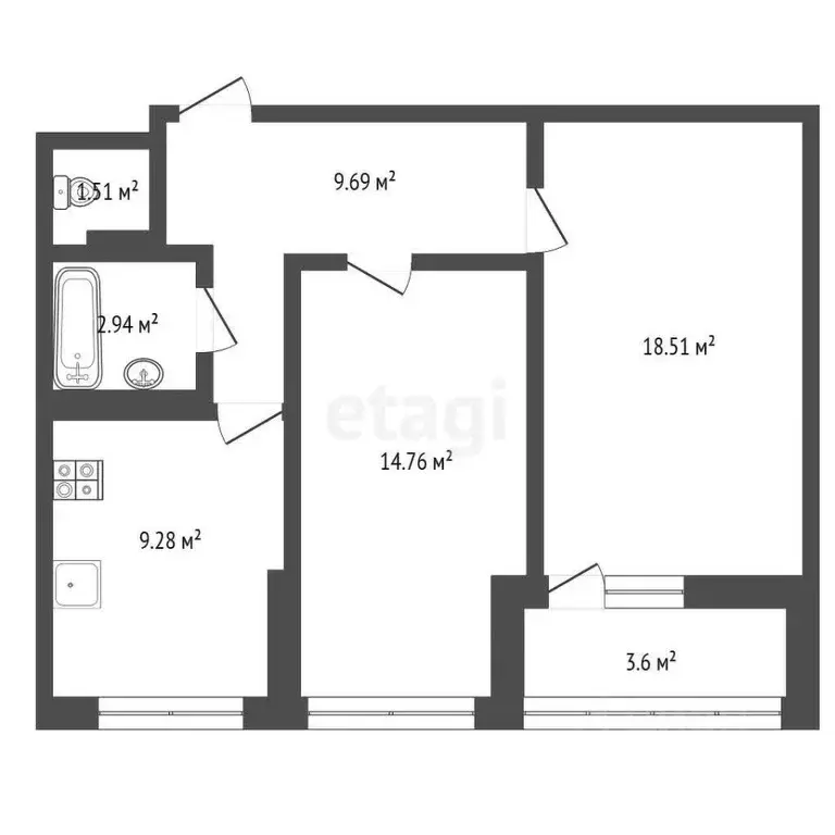 2-к кв. Ярославская область, Ярославль Красноборская ул., 3 (58.49 м) - Фото 1