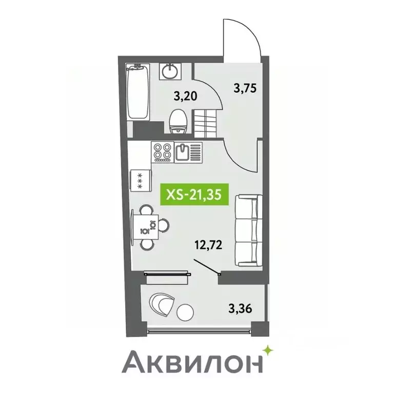 Студия Санкт-Петербург бул. Головнина, 4 (21.9 м) - Фото 0