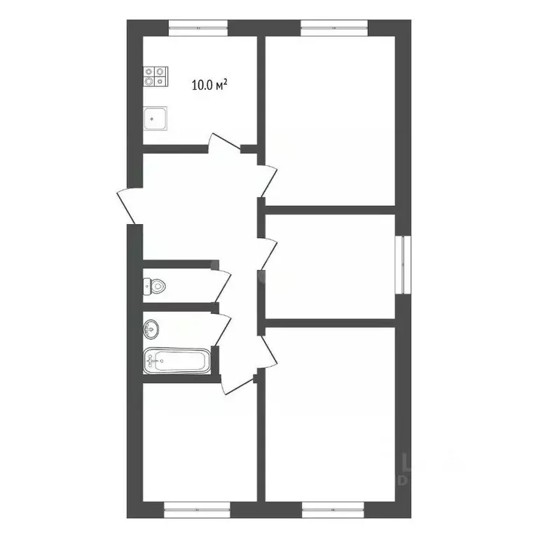 4-к кв. Томская область, Томск Мокрушинский мкр, ул. Мокрушина, 16 ... - Фото 2