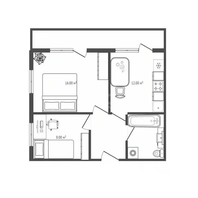 2-к кв. Брянская область, Брянский район, Добрунское с/пос, д. Добрунь ... - Фото 2