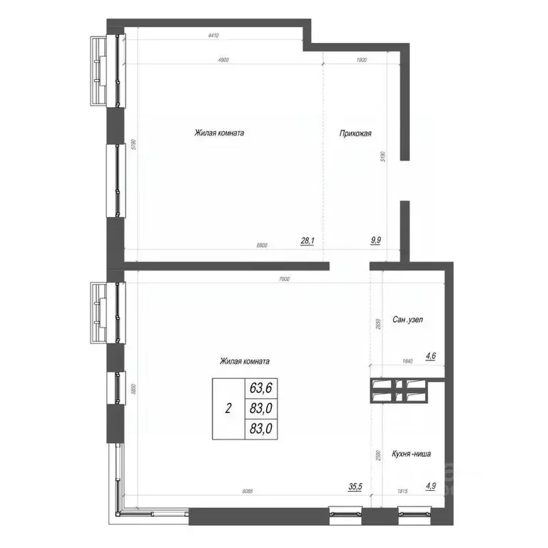 3-к кв. Приморский край, Владивосток ул. Невельского, 4с2 (83.0 м) - Фото 1