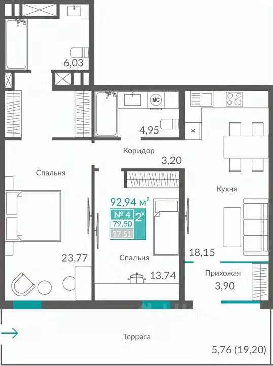 2-к кв. Севастополь ш. Балаклавское (79.5 м) - Фото 1