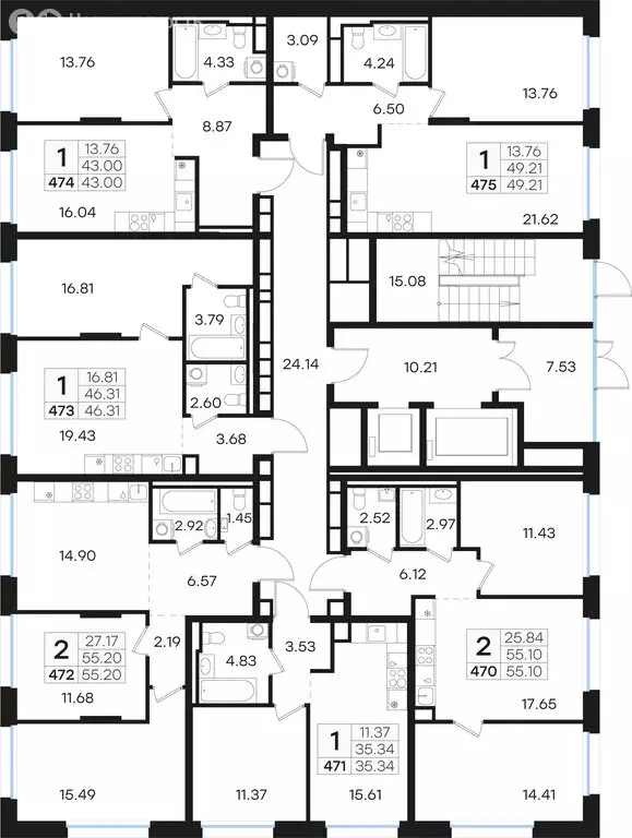 1-комнатная квартира: Нижний Новгород, Нижегородский район (35.34 м) - Фото 1