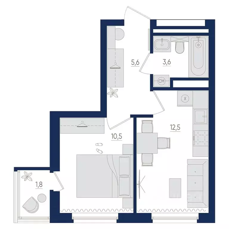 1-к кв. Башкортостан, Уфа бул. Яркий (33.1 м) - Фото 1