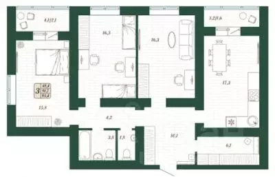 3-к кв. Самарская область, Волжский район, Смышляевка городское ... - Фото 1
