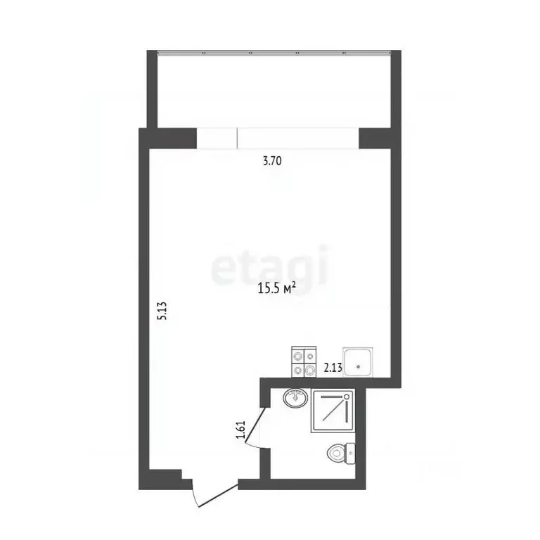 Студия Тюменская область, Тюмень ул. Судостроителей, 36 (21.5 м) - Фото 2