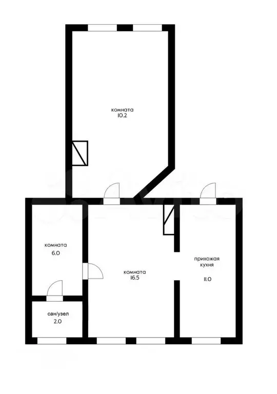 3-к. квартира, 56 м, 1/1 эт. - Фото 0