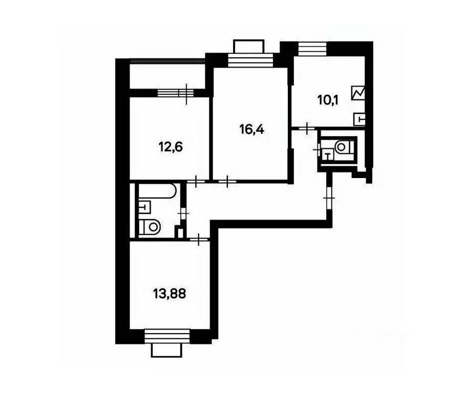 3-к кв. Москва ул. Кедрова, 16К3 (71.9 м) - Фото 2