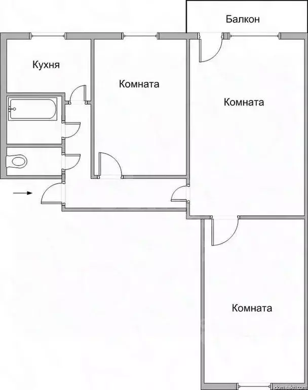 3-к кв. Тульская область, Донской Северо-Задонск мкр, Школьная ул., 45 ... - Фото 1