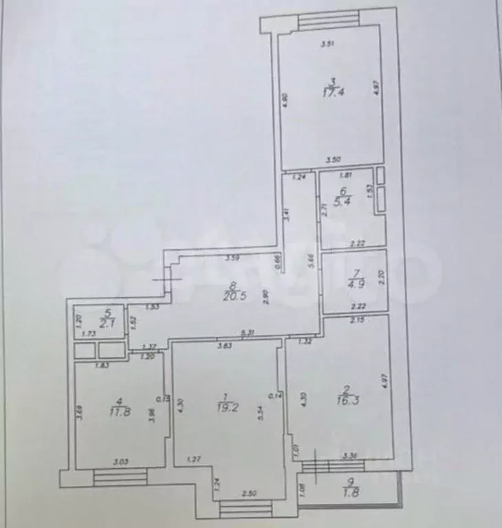 3-к кв. Татарстан, Казань ул. Сибгата Хакима, 51 (97.6 м) - Фото 1
