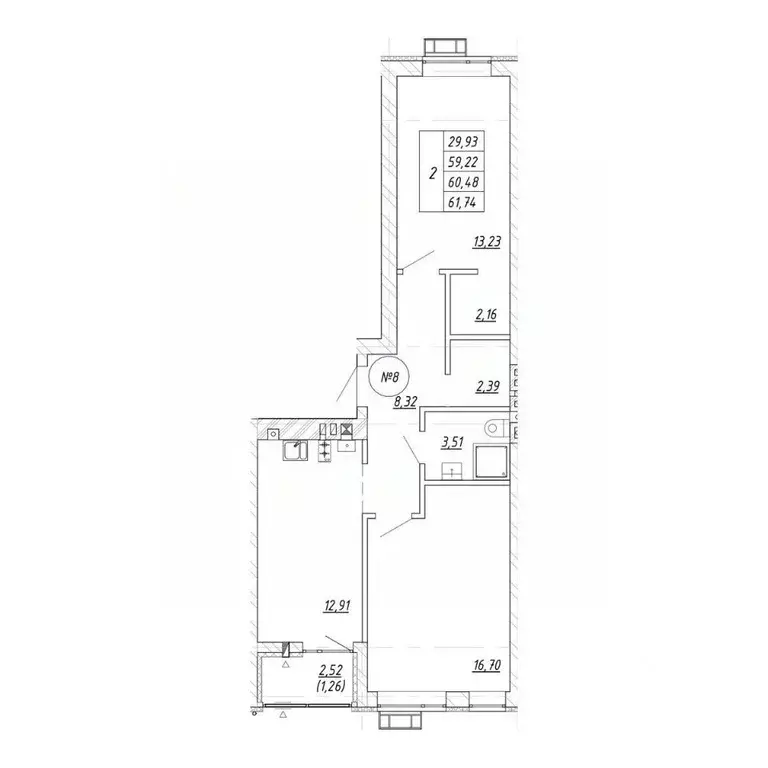 2-к кв. Калининградская область, Зеленоградск  (60.48 м) - Фото 1
