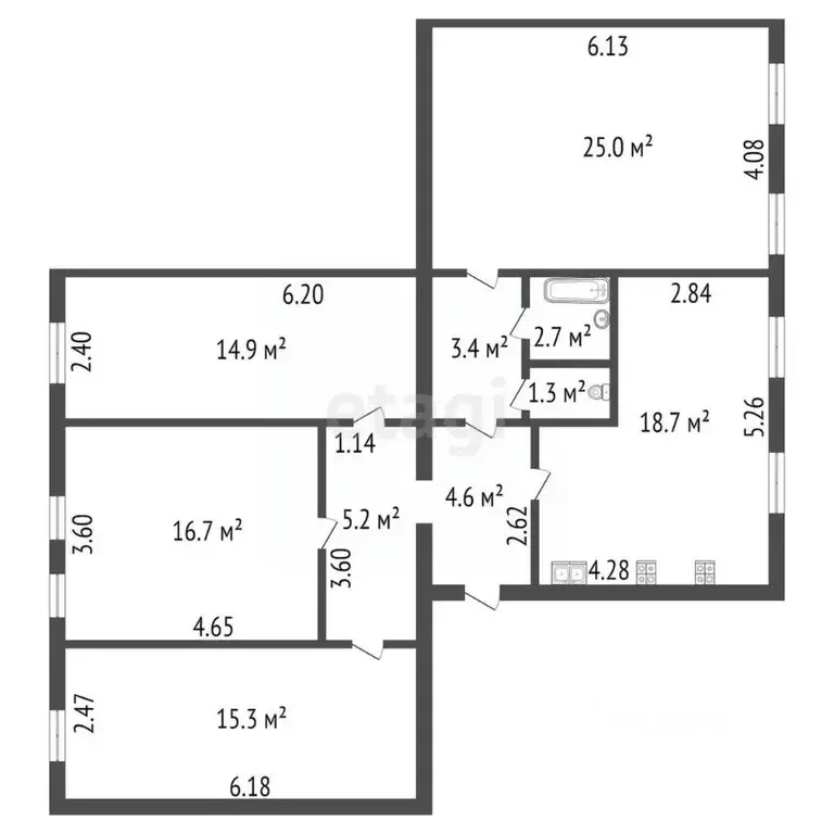 Комната Санкт-Петербург Большая Посадская ул., 9/5Б (15.0 м) - Фото 1