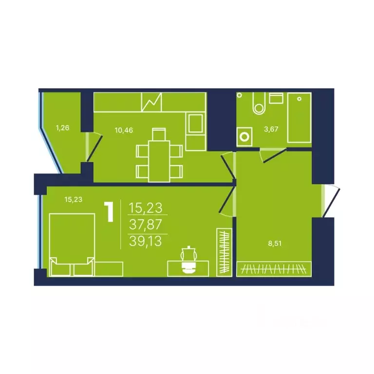 1-к кв. Башкортостан, Уфа просп. Дружбы Народов, 51 (39.4 м) - Фото 1