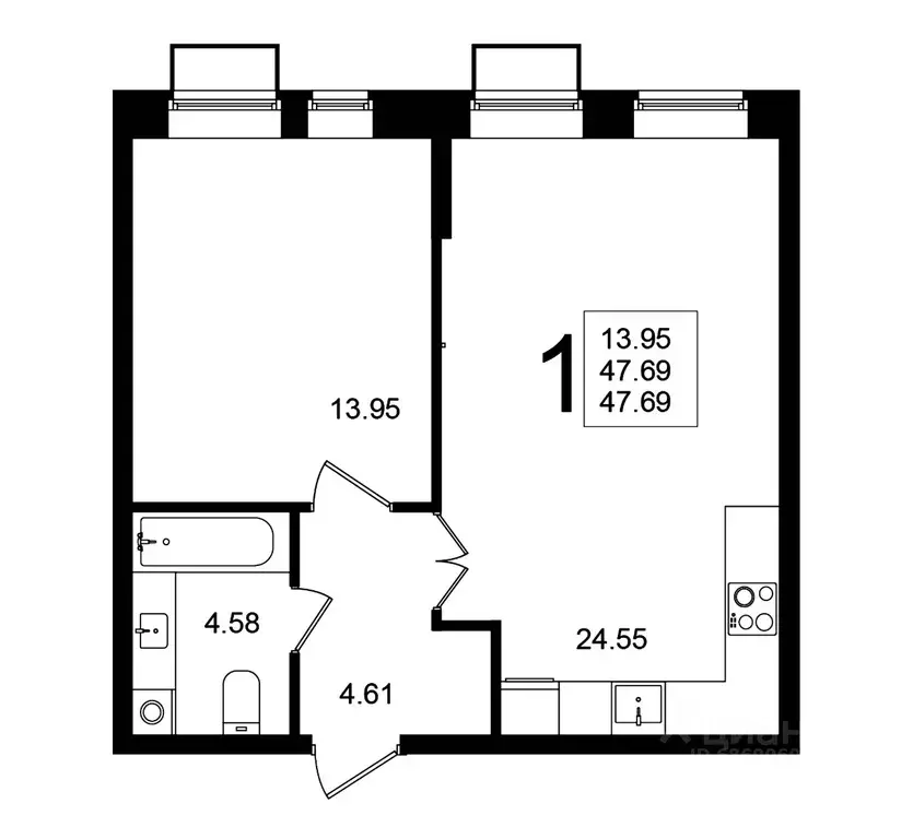 1-к кв. Московская область, Химки Клязьма-Старбеево мкр, Мишино кв-л,  ... - Фото 1