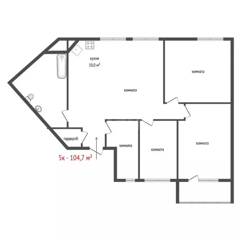 5-к кв. Свердловская область, Заречный ул. Бажова, 16Ак4 (104.7 м) - Фото 1
