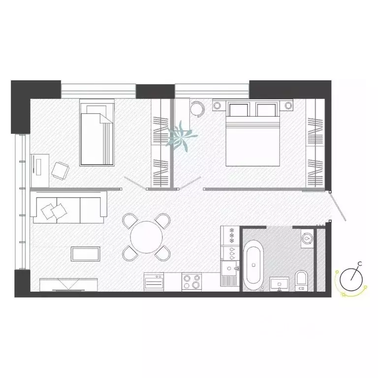 2-к кв. Приморский край, Владивосток ул. Нейбута (54.68 м) - Фото 0