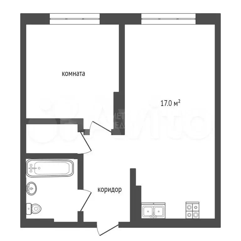 1-к. квартира, 32 м, 3/4 эт. - Фото 0