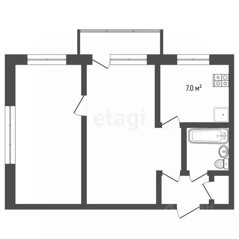 2-к кв. Орловская область, Болхов ул. Добровольцев Урала, 4 (50.0 м) - Фото 2