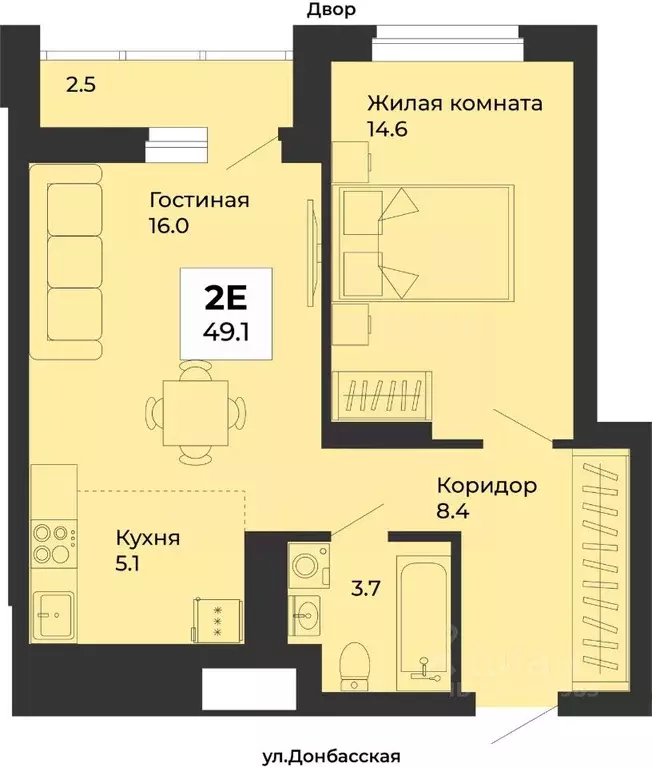 2-к кв. Свердловская область, Екатеринбург Уралмаш жилрайон, ул. ... - Фото 1