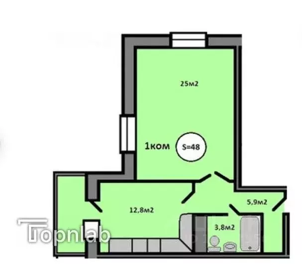 1-к кв. Красноярский край, Красноярск Караульная ул., 39/2 (48.25 м) - Фото 1