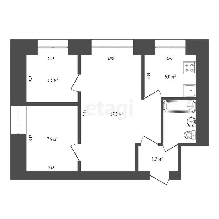 2-комнатная квартира: Пенза, улица Луначарского, 38А (40.8 м) - Фото 0