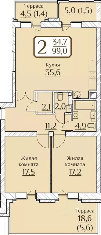 2-к кв. Чувашия, Чебоксары ул. Дегтярева, поз1А (115.52 м) - Фото 0