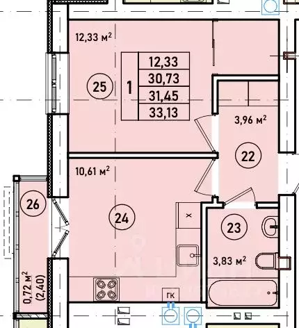 1-к кв. Калининградская область, Гурьевск Новая Резиденция жилой ... - Фото 0
