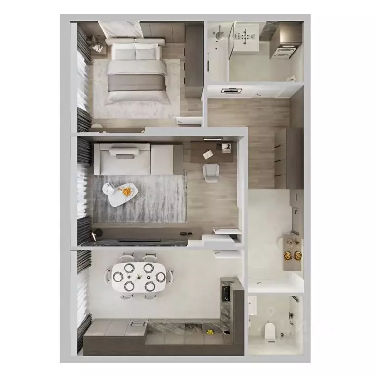 2-к кв. Омская область, Омск ул. 5-я Северная, 123 (66.0 м) - Фото 1