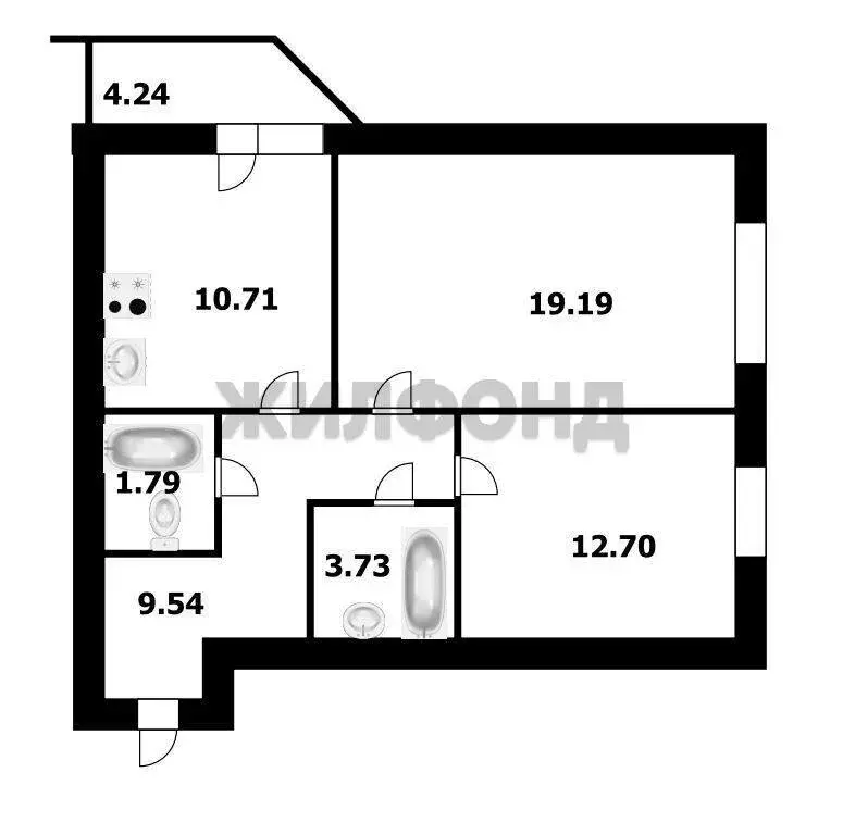 2-комнатная квартира: Новосибирск, Гурьевская улица, 177/1 (57.9 м) - Фото 1