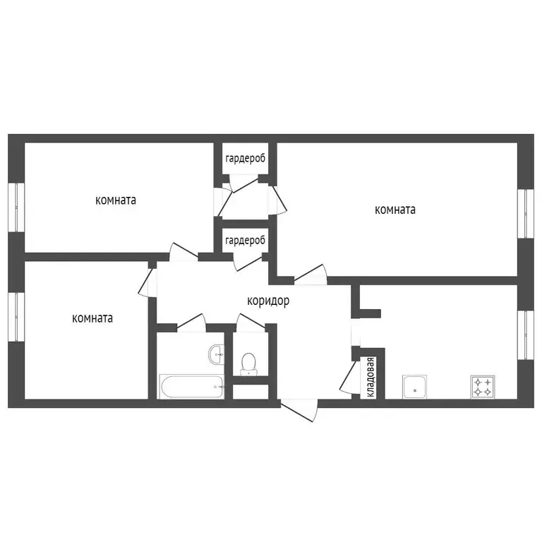 Квартира, 3 комнаты, 68.3 м - Фото 0