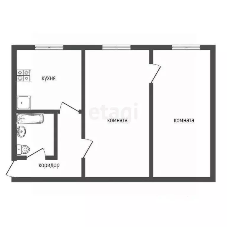 2-к кв. Ленинградская область, Волхов Новая ул., 4 (42.0 м) - Фото 1