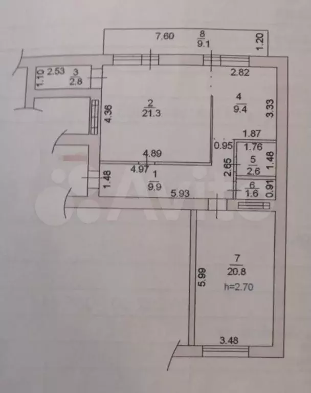 3-к. квартира, 70 м, 7/10 эт. - Фото 0