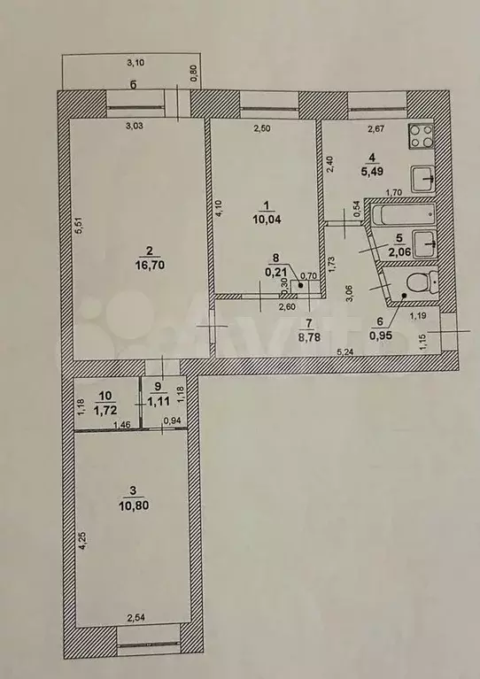 3-к. квартира, 58 м, 4/5 эт. - Фото 0