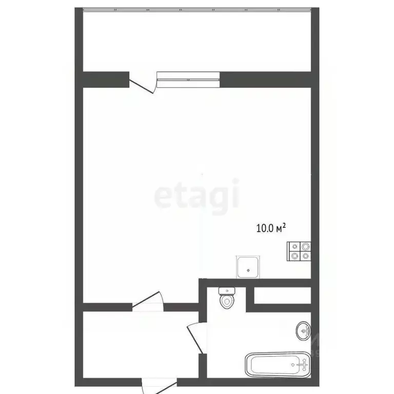 Студия Тюменская область, Тюмень Комбинатская ул., 54к2 (32.6 м) - Фото 1