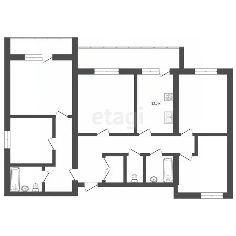 4-к кв. Забайкальский край, Чита Царский мкр, 2 (133.0 м) - Фото 2