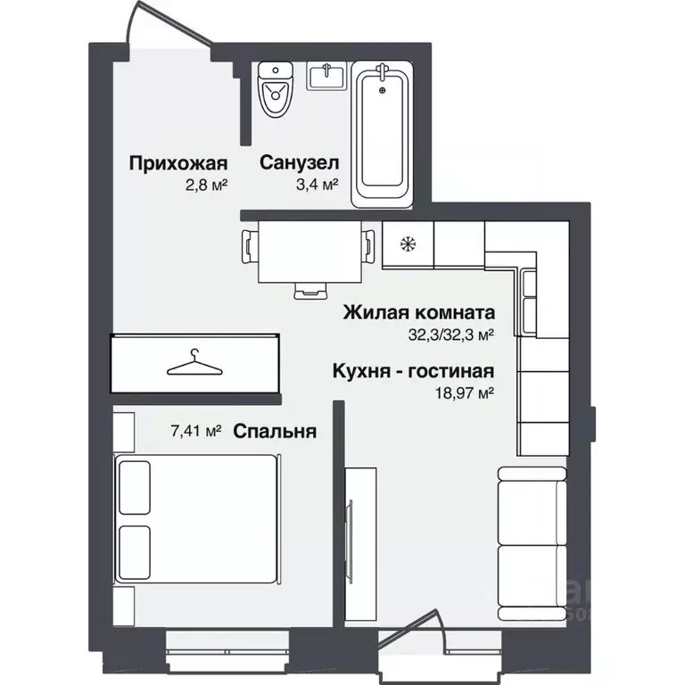 2-к кв. Новосибирская область, Новосибирский район, Каменский ... - Фото 0