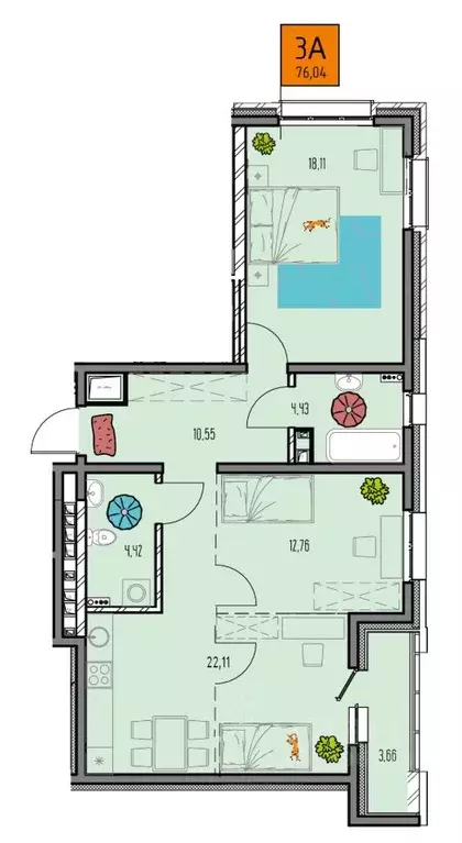 3-к кв. Иркутская область, Иркутск Правобережный округ, Лотос жилой ... - Фото 1