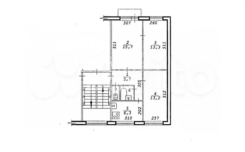 3-к. квартира, 57,5 м, 4/5 эт. - Фото 0