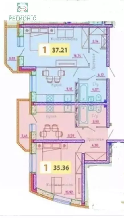 1-к кв. Архангельская область, Архангельск ул. Гайдара, 57к2 (35.4 м) - Фото 0